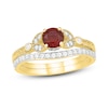 Thumbnail Image 0 of Natural Garnet Bridal Set 1/4 ct tw Diamonds 14K Yellow Gold