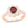 Thumbnail Image 0 of Natural Garnet Engagement Ring 1/4 ct tw Diamonds 14K Rose Gold