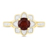 Thumbnail Image 1 of Natural Garnet Engagement Ring 1/4 ct tw Diamonds 14K Yellow Gold