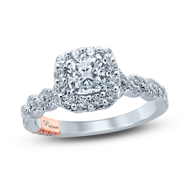 Pnina Tornai I Do I Do I Do Diamond Engagement Ring 1-1/4 ct tw Cushion/Round 14K White Gold