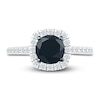 Thumbnail Image 1 of Black Diamond Engagement Ring 1-1/2 ct tw Round 10K White Gold