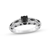 Thumbnail Image 0 of Black Diamond Engagement Ring 3/4 ct tw Round 10K White Gold