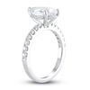 Thumbnail Image 1 of Lab-Created Diamond Engagement Ring 3-1/2 ct tw Pear/Round 14K White Gold