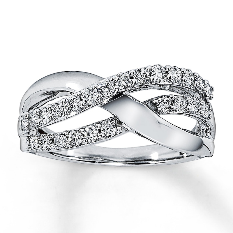 Main Image 1 of Diamond Ring 1/2 ct tw Round-cut 10K White Gold