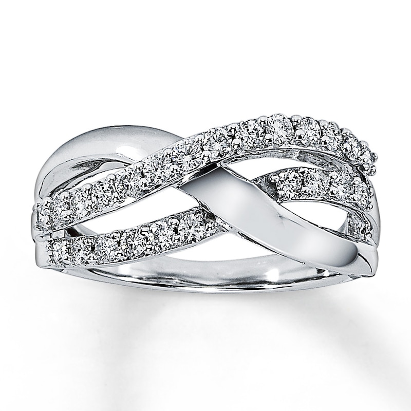 Diamond Ring 1/2 ct tw Round-cut 10K White Gold