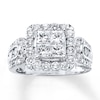 Thumbnail Image 1 of Diamond Ring 2 ct tw Princess/Round 14K White Gold
