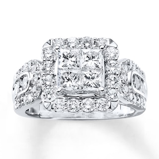 Diamond Ring 2 ct tw Princess/Round 14K White Gold | Jared