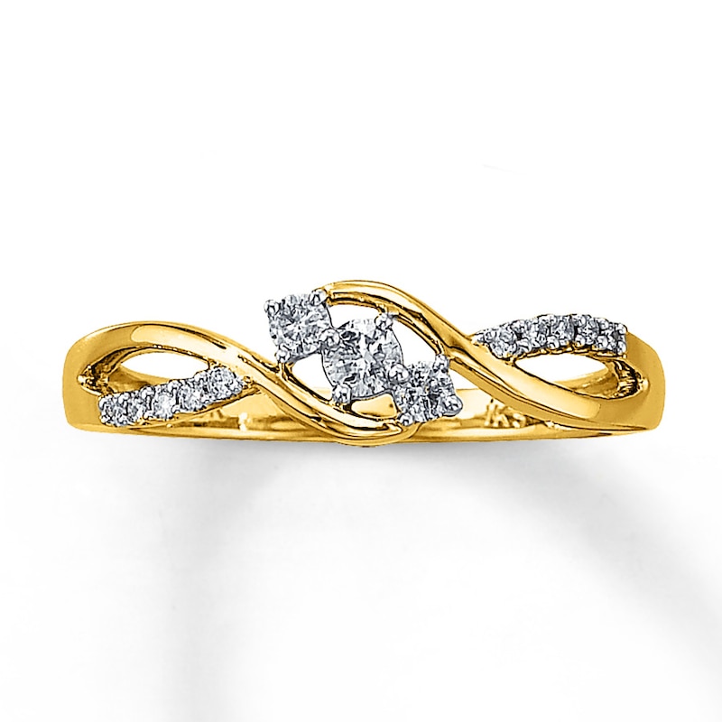 Diamond Promise Ring 1/5 ct tw Round-cut 10K Yellow Gold