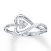 Thumbnail Image 1 of Diamond Heart Promise Ring 1/15 ct tw Round 10K White Gold