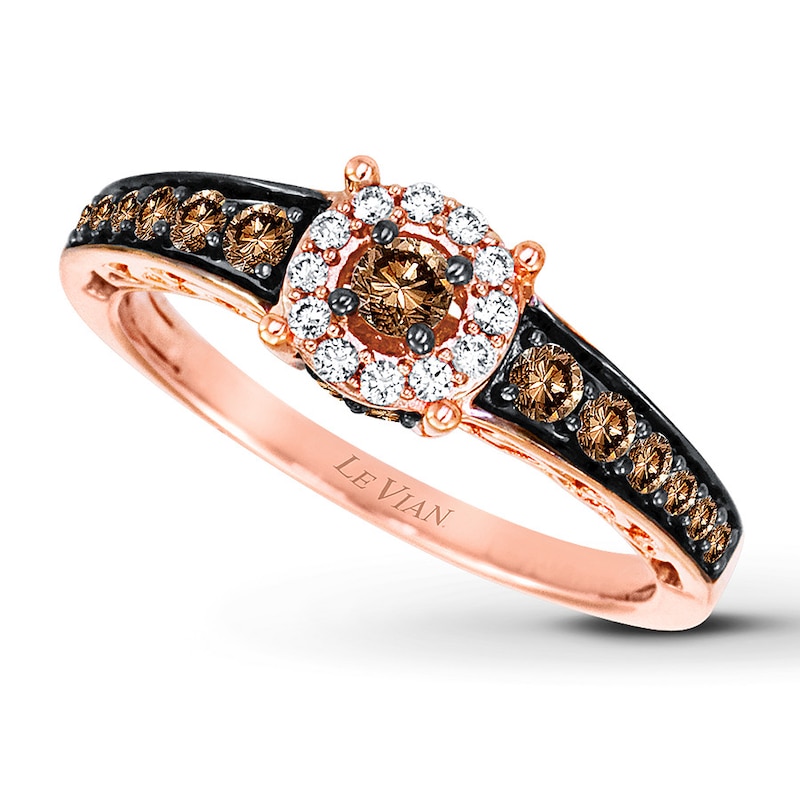 Main Image 1 of Le Vian Chocolate Diamonds 1/2 ct tw Ring 14K Strawberry Gold