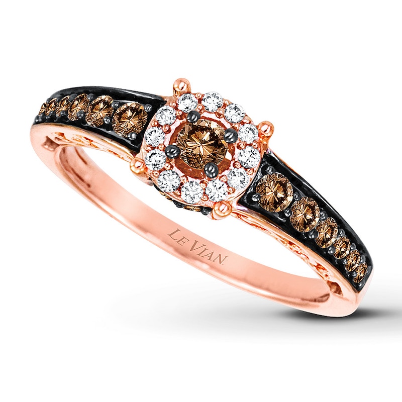 Le Vian Chocolate Diamonds 1/2 ct tw Ring 14K Strawberry Gold