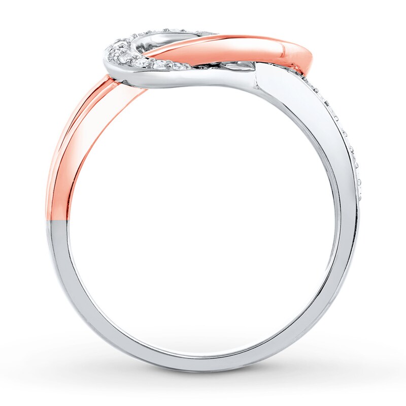 Diamond Ring 1/10 ct tw Round-cut Sterling Silver/10K Gold