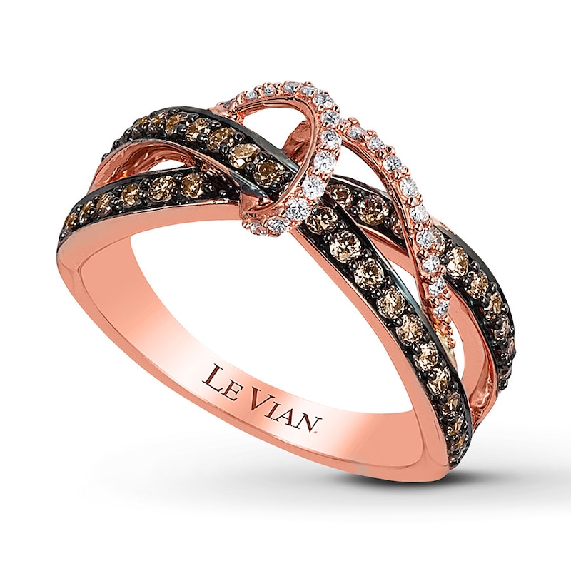 Le Vian Chocolate Diamond Ring 1/2 ct tw 14K Strawberry Gold