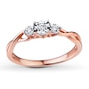 Thumbnail Image 0 of Diamond Round 3-Stone Promise Ring 1/20 ct 10K Rose Gold