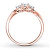 Thumbnail Image 1 of Diamond Round 3-Stone Promise Ring 1/20 ct 10K Rose Gold