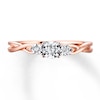Thumbnail Image 2 of Diamond Round 3-Stone Promise Ring 1/20 ct 10K Rose Gold