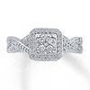 Thumbnail Image 3 of Round Diamond Ring 1/3 ct tw 10K White Gold