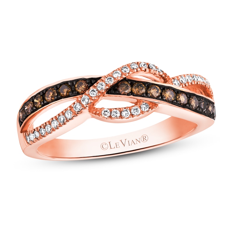 Le Vian Chocolate Diamonds 1/3 ct tw Ring 14K Strawberry Gold