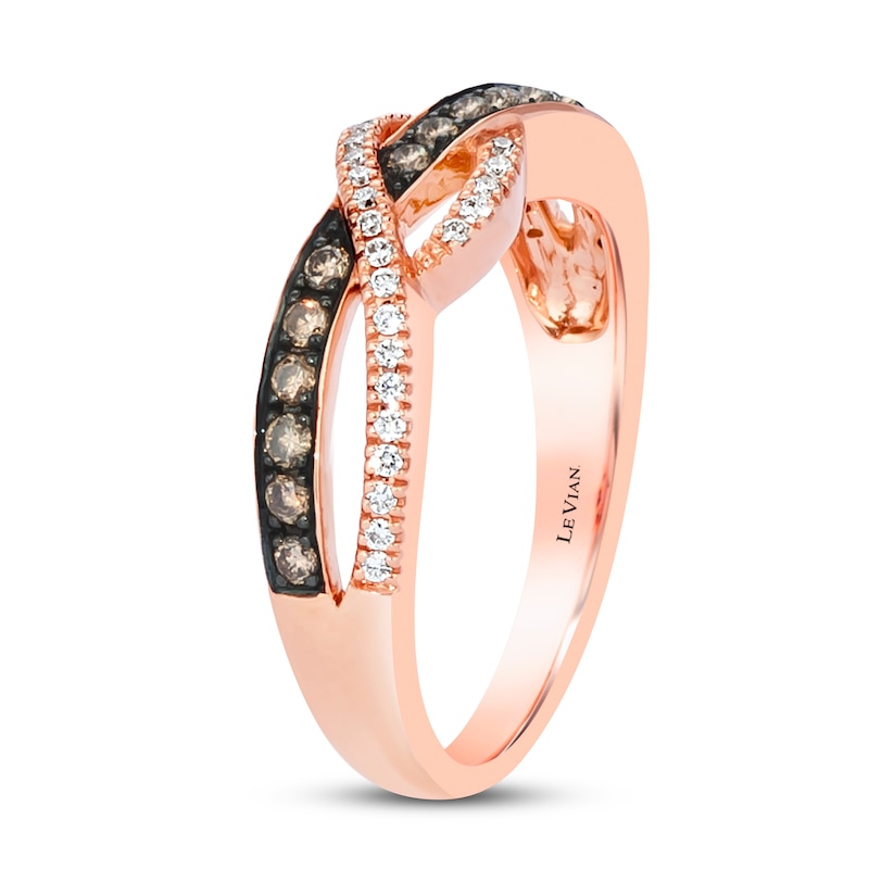 Le Vian Chocolate Diamonds 1/3 ct tw Ring 14K Strawberry Gold