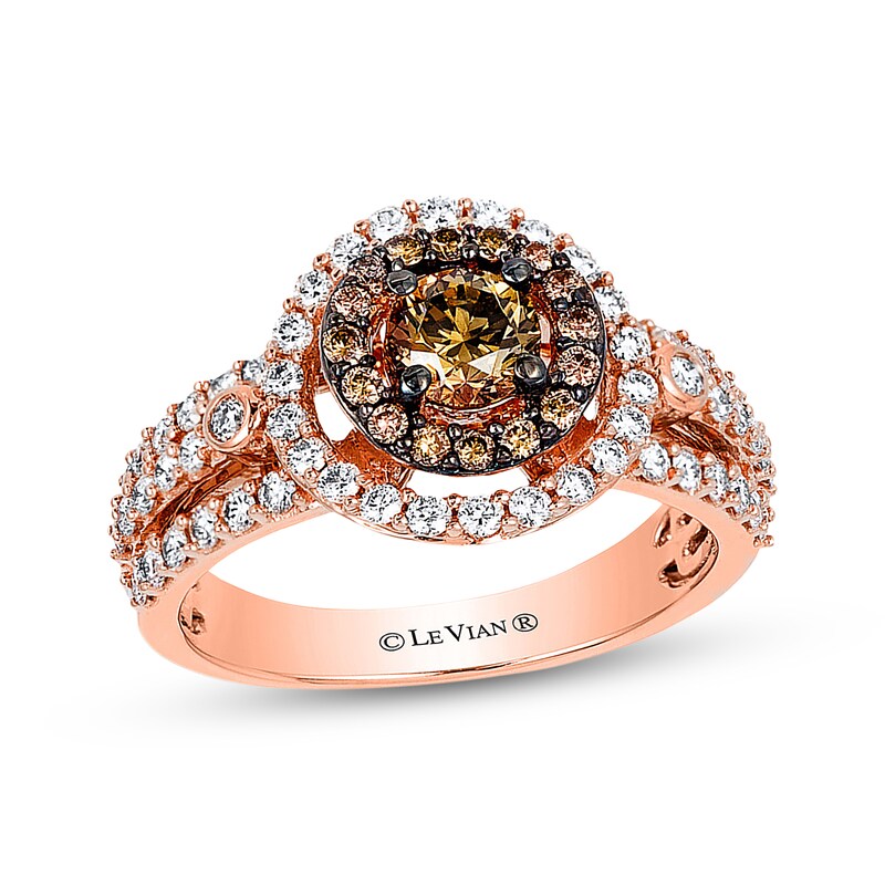 Main Image 1 of Le Vian Chocolate Diamond Ring 1-1/5 ct tw 14K Strawberry Gold