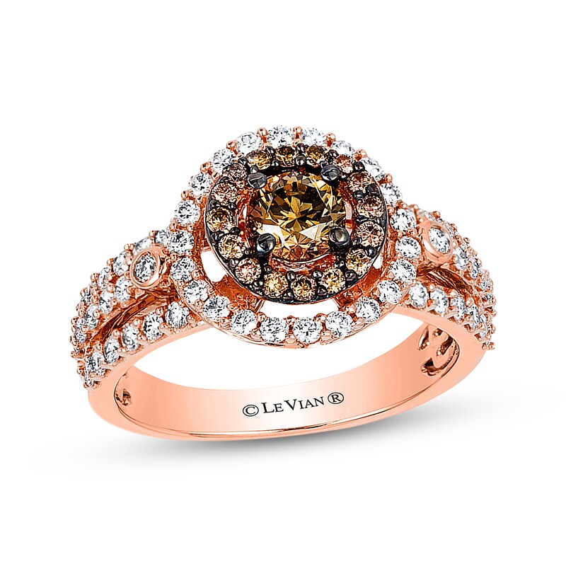 Le Vian Chocolate Diamond Ring 1-1/5 ct tw 14K Strawberry Gold