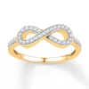 Thumbnail Image 1 of Diamond Infinity Ring 1/5 ct tw Round-cut 10K Yellow Gold
