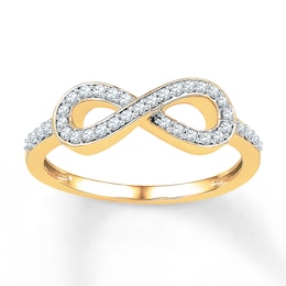 Diamond Infinity Ring 1/5 ct tw Round-cut 10K Yellow Gold