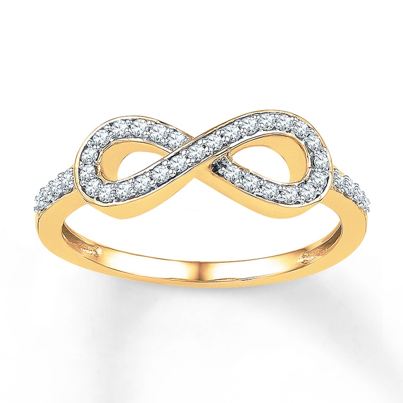 Diamond Infinity Ring 1/5 ct tw Round-cut 10K Yellow Gold