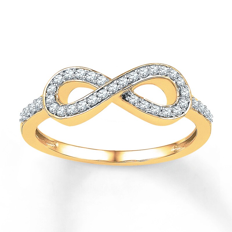 Main Image 1 of Diamond Infinity Ring 1/5 ct tw Round-cut 10K Yellow Gold