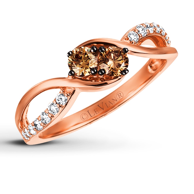 Le Vian Chocolate Diamonds 1/2 ct tw Ring 14K Strawberry Gold