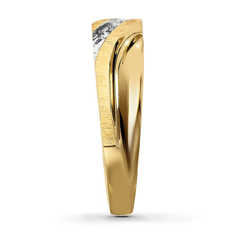 Main Image 3 of Men's Diamond Band 1/10 ct tw Round-Cut 10K Yellow Gold