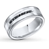 Thumbnail Image 1 of 8mm Wedding Band 1/4 ct tw Black Diamond Tungsten Carbide