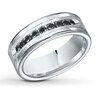 Thumbnail Image 1 of 8mm Wedding Band 1/2 ct tw Black Diamond Tungsten Carbide