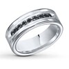 Thumbnail Image 0 of 8mm Wedding Band 1/2 ct tw Black Diamond Tungsten Carbide