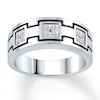 Thumbnail Image 1 of Men's Diamond Band 3/4 ct tw Square-cut 14K White Gold