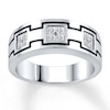 Thumbnail Image 0 of Men's Diamond Band 3/4 ct tw Square-cut 14K White Gold