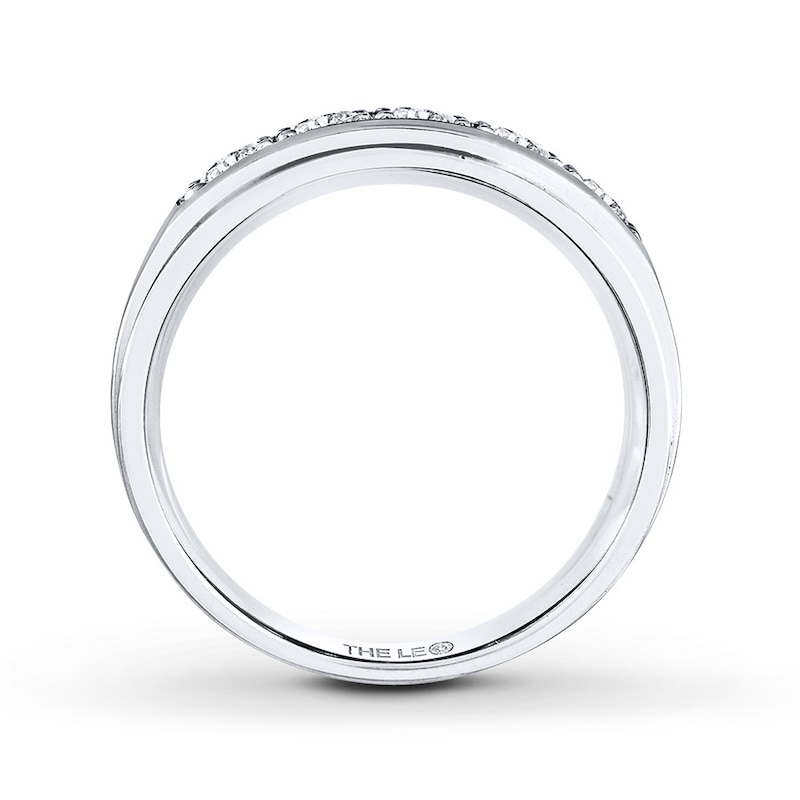 Leo Diamond Men's Band 1 ct tw Round-cut 14K White Gold