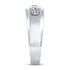 Thumbnail Image 3 of Men's Leo Diamond Wedding Band 1/2 ct tw Round 14K White Gold