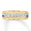 Thumbnail Image 1 of Men's Diamond Band 1/2 ct tw Round-cut 10K Yellow Gold