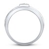 Thumbnail Image 2 of Men's Leo Diamond Wedding Band 1/4 ct tw Round 14K White Gold