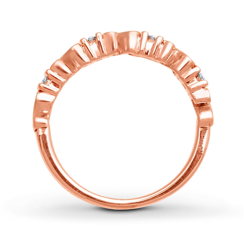 Main Image 2 of Open Hearts Ring 1/15 ct tw Diamonds 10K Rose Gold