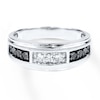 Thumbnail Image 0 of Men's Diamond Band 1/2 ct tw Black & White 10K White Gold