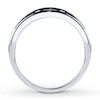 Thumbnail Image 1 of Men's Diamond Band 1/2 ct tw Black & White 10K White Gold