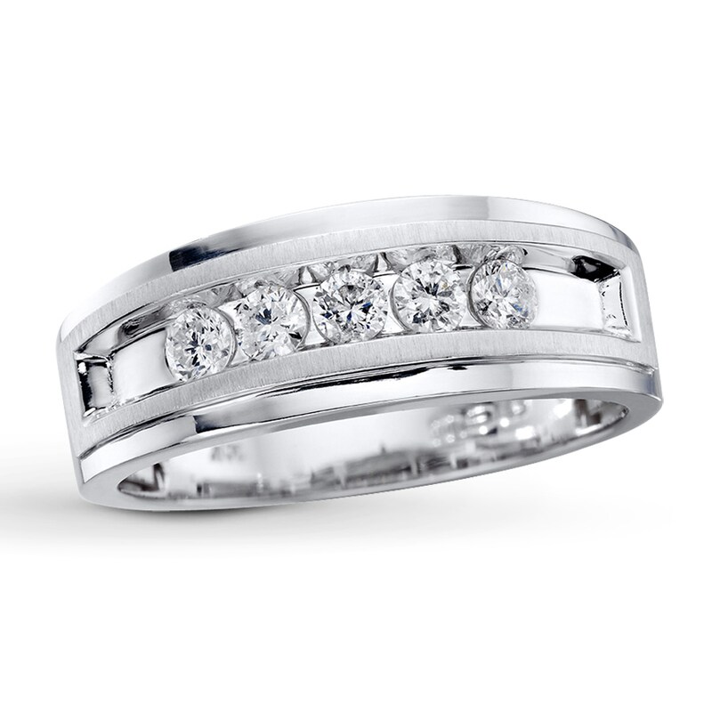 Men's Diamond Ring 1/2 ct tw Round-cut 10K White Gold