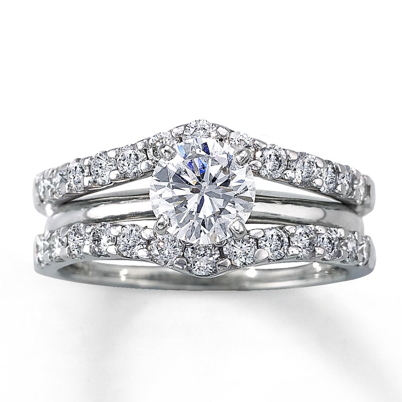 Main Image 3 of Diamond Enhancer Ring 1 ct tw Round-cut 14K White Gold