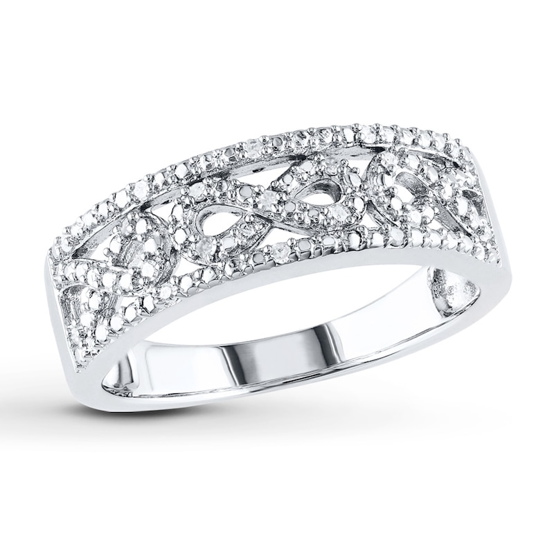 Main Image 1 of Infinity Symbol Ring 1/10 ct tw Diamonds Sterling Silver