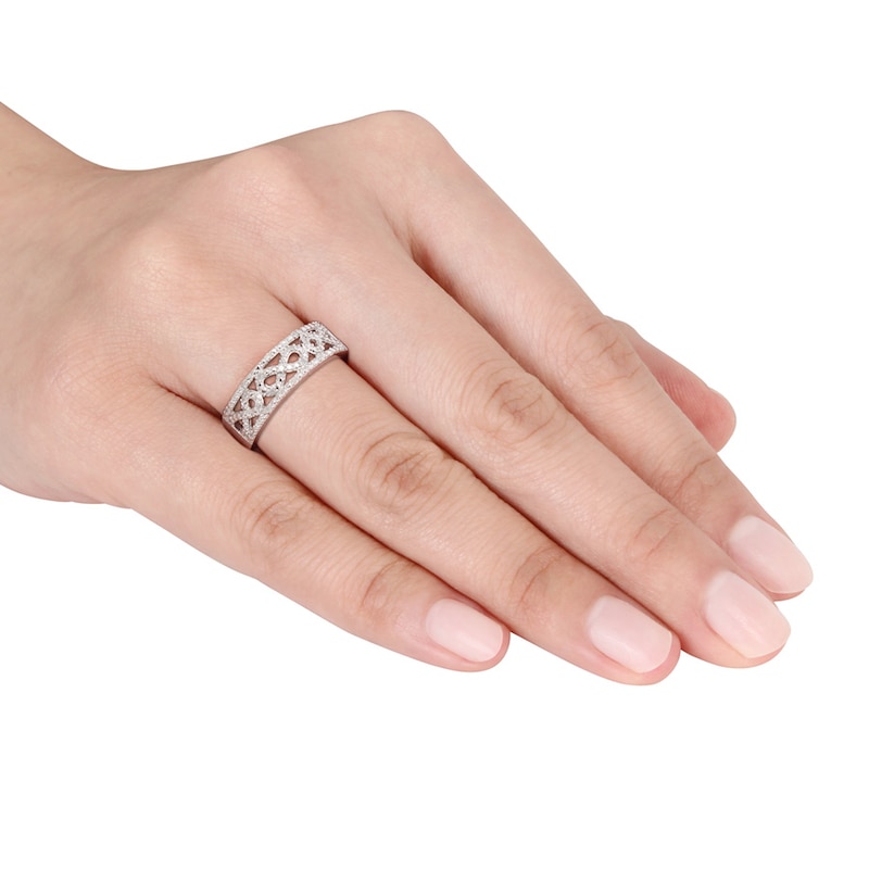 Main Image 2 of Infinity Symbol Ring 1/10 ct tw Diamonds Sterling Silver