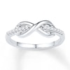 Thumbnail Image 1 of Infinity Midi Ring 1/15 ct tw Diamonds Sterling Silver