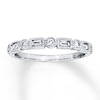 Thumbnail Image 0 of Diamond Ring 1/4 ct tw Round/Baguette 14K White Gold