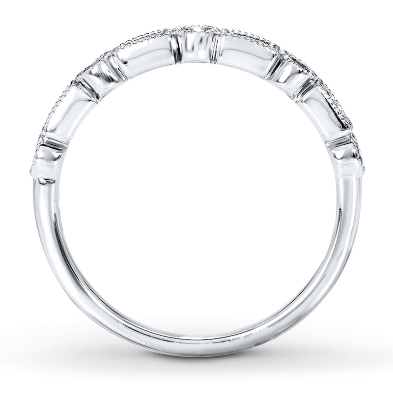 Diamond Ring 1/4 ct tw Round/Baguette 14K White Gold